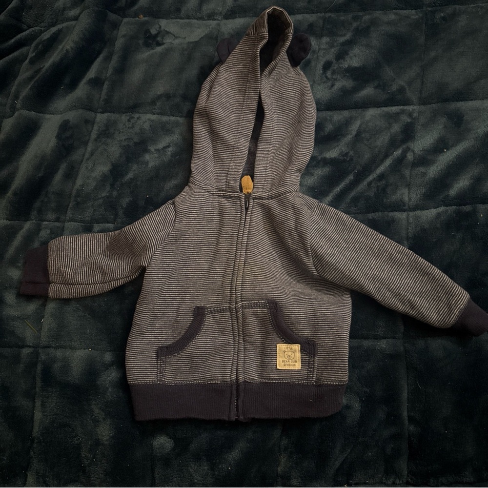 Carter's Black and Gray Striped Kids Hoodie